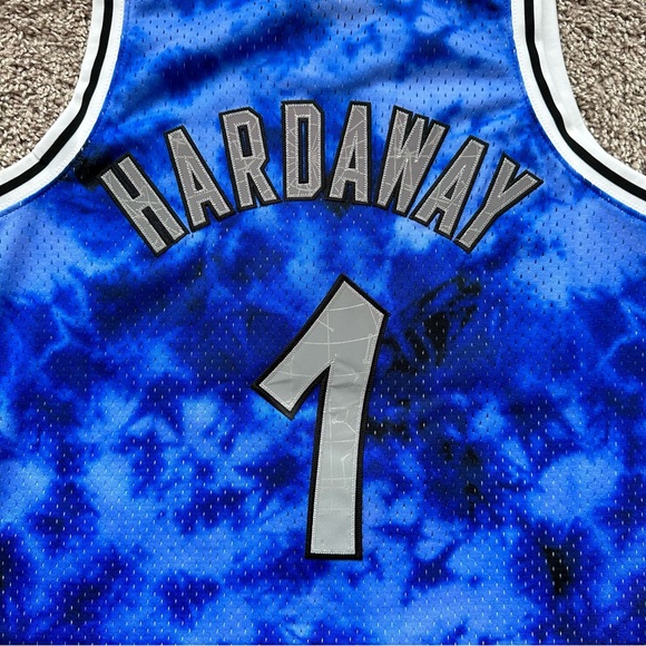 NBA GALAXY SWINGMAN ORLANDO MAGIC HARDAWAY BASKETBALL REFLECTIVE TIE DYE BLACK - Picture 6 of 6